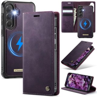 CaseMe Samsung Galaxy S25 2-in-1 Magnetic Wallet Case – Wireless Charging & RFID Blocking Purple