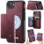 CaseMe iPhone 16e 2-in-1 Detachable Magnetic Wallet Case with RFID Blocking, Card Holder & MagSafe Compatible - Red