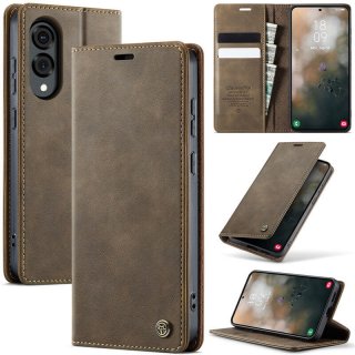 CaseMe Samsung Galaxy S25 Edge Magnetic Wallet Case with RFID Blocking Coffee