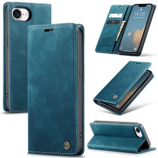 CaseMe iPhone 17e Wallet Magnetic Suede Leather Case Blue