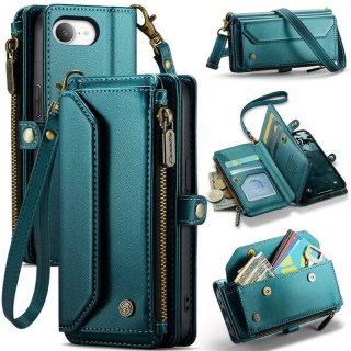 CaseMe iPhone 17e RFID Wallet Crossbody Case with Wireless Charging Green