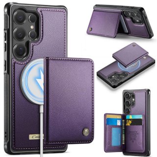 CaseMe Samsung Galaxy S25 Ultra Detachable Magnetic Wallet Case with RFID Blocking & Wireless Charging - Purple