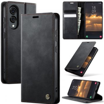 CaseMe Samsung Galaxy S25 Edge Magnetic Wallet Case with RFID Blocking Black