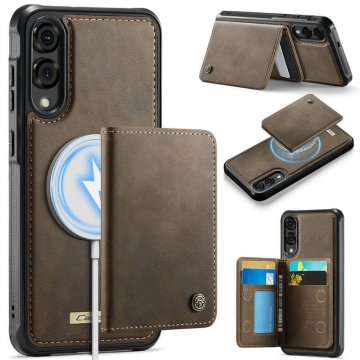 CaseMe Samsung Galaxy S25 Edge Detachable Magnetic Wallet Case with RFID Blocking & Wireless Charging - Coffee