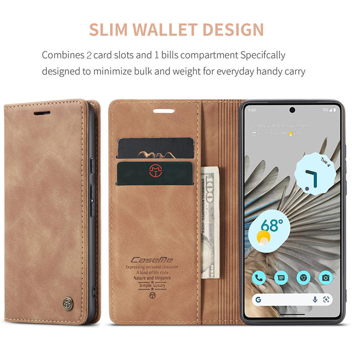 CaseMe Google Pixel 7 Pro Wallet Kickstand Magnetic Flip Case