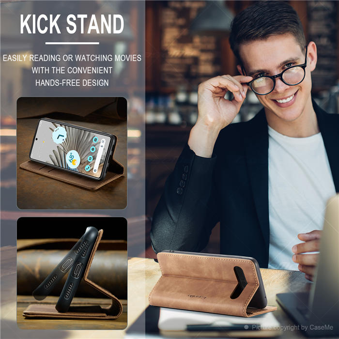 CaseMe Google Pixel 7 Pro Wallet Kickstand Magnetic Flip Case