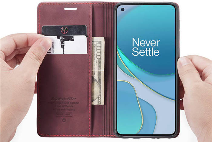 CaseMe OnePlus 8T Wallet Kickstand Magnetic Flip Leather Case