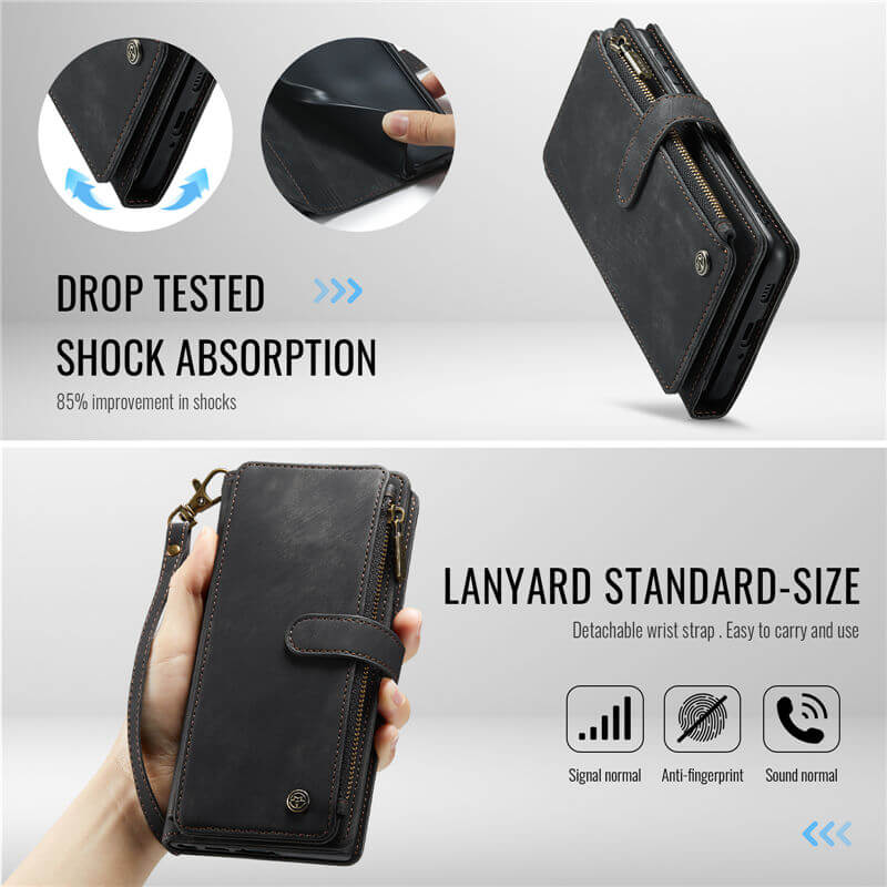 CaseMe Samsung Galaxy A17 Wallet Leather Case with Wrist Strap