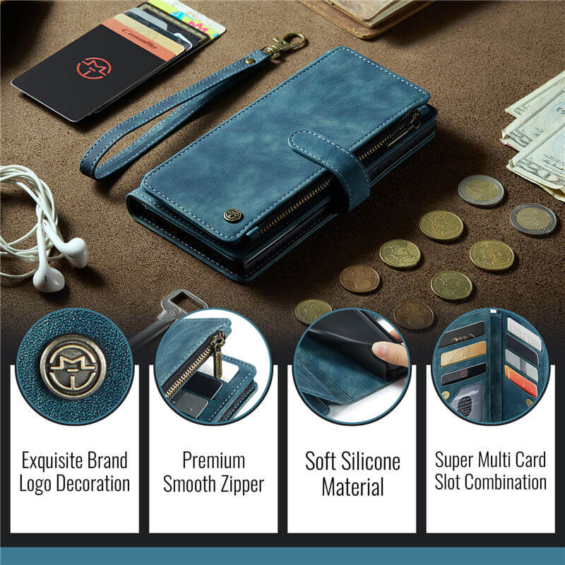 CaseMe Samsung Galaxy A17 Wallet Leather Case with Wrist Strap
