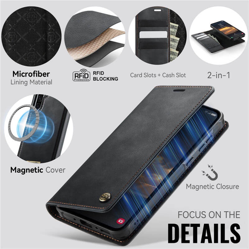 CaseMe Samsung Galaxy A55 2-in-1 Magnetic Wallet Case