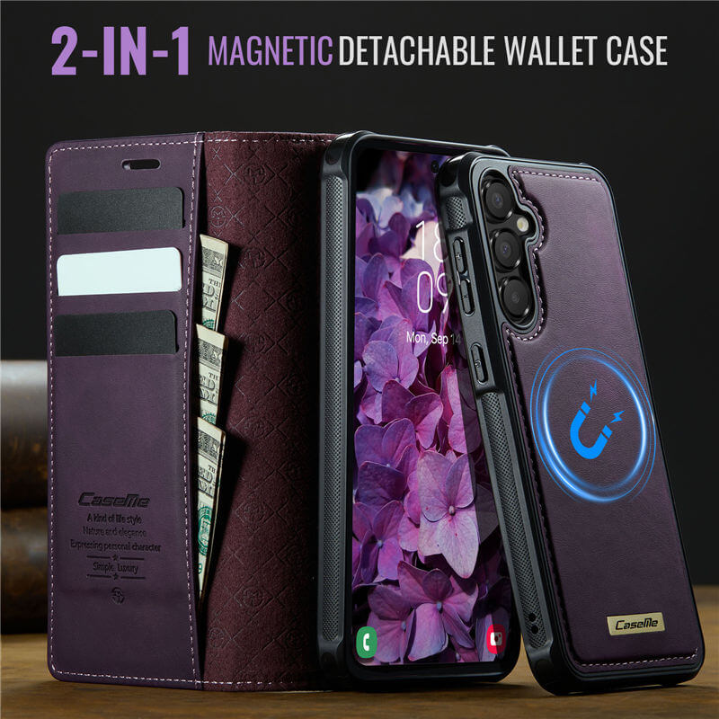 CaseMe Samsung Galaxy A55 2-in-1 Magnetic Wallet Case