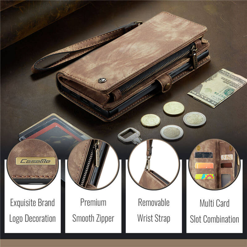 CaseMe Samsung Galaxy A37 2-in-1 Magnetic Wallet Case with Wrist Strap