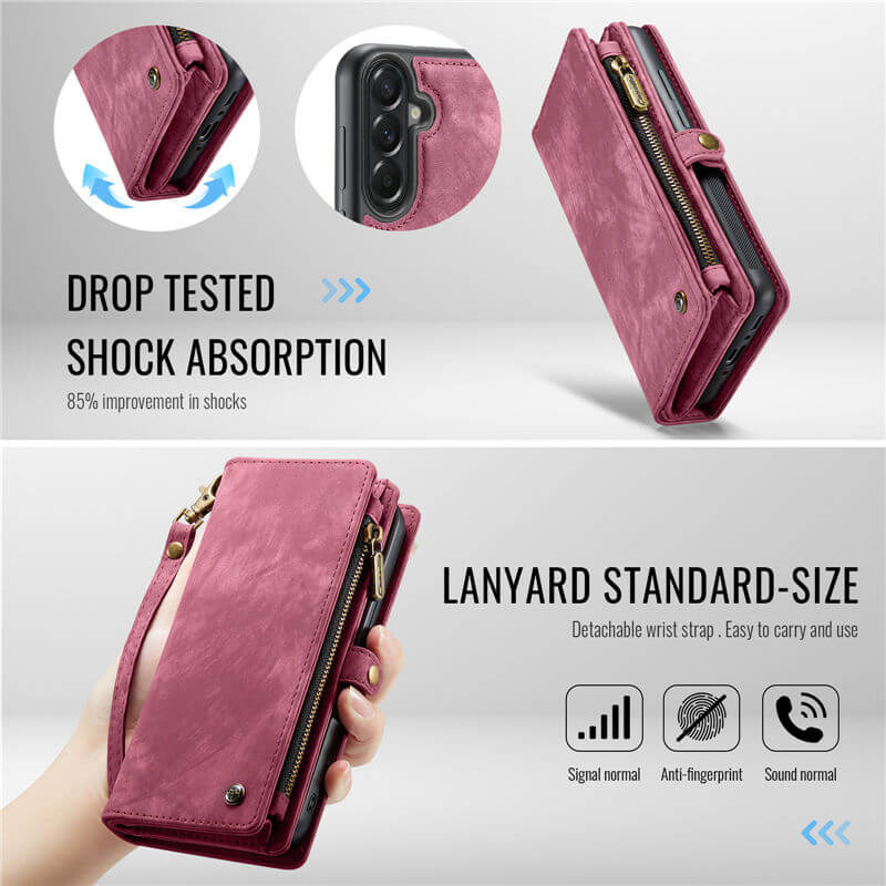 CaseMe Samsung Galaxy A37 2-in-1 Magnetic Wallet Case with Wrist Strap