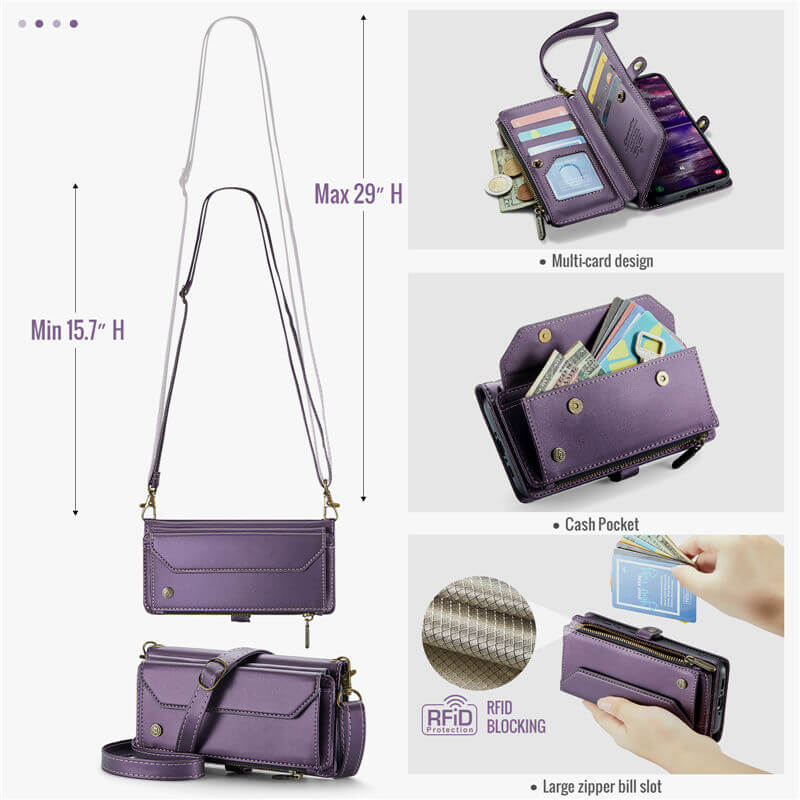 CaseMe Samsung Galaxy A37 Wallet RFID Blocking Crossbody Phone Case