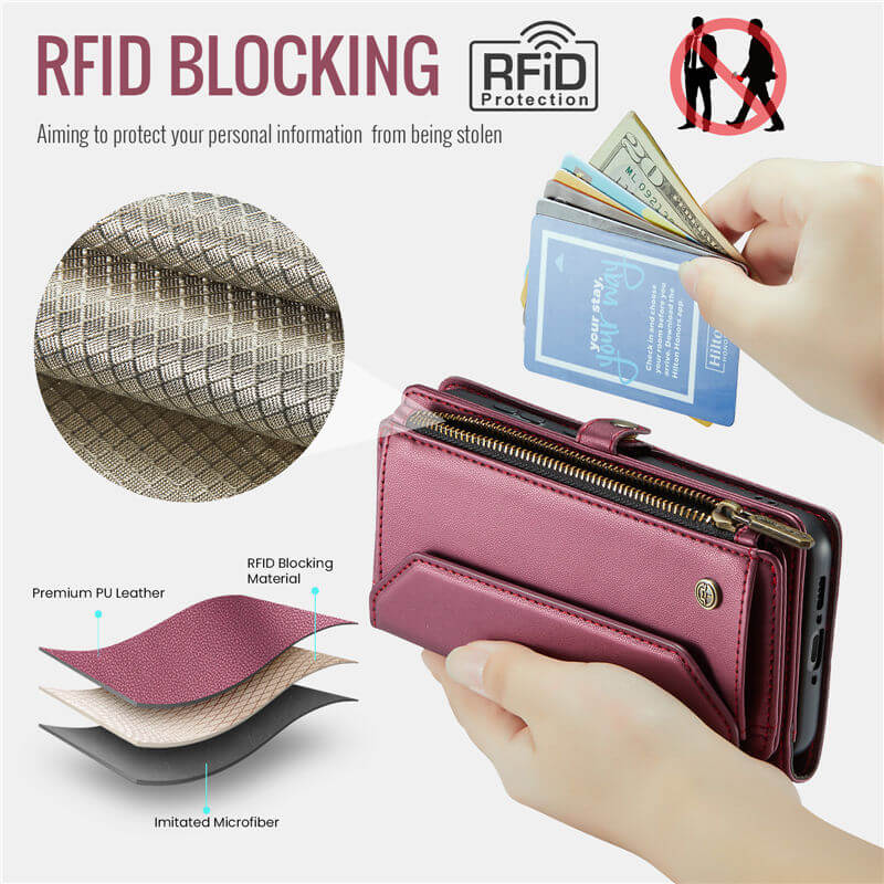 CaseMe Samsung Galaxy A37 Wallet RFID Blocking Crossbody Phone Case