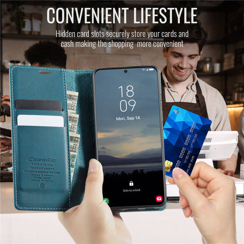 CaseMe Samsung Galaxy S20 FE Magnetic Wallet Case with RFID Blocking