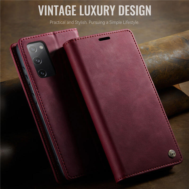 CaseMe Samsung Galaxy S20 FE Magnetic Wallet Case with RFID Blocking