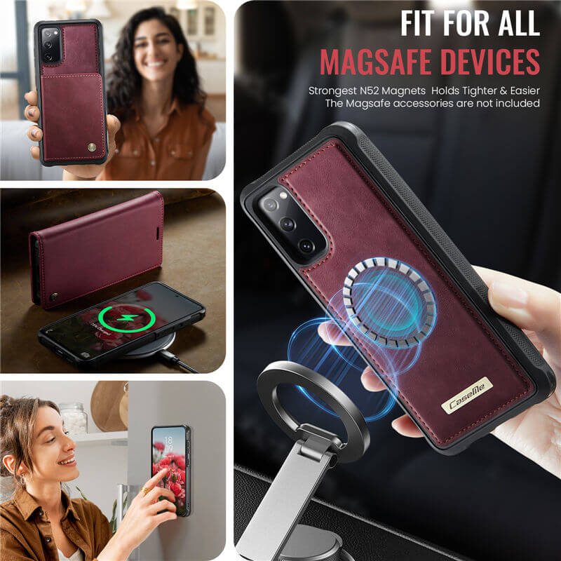 CaseMe Samsung Galaxy S20 FE 2-in-1 Magnetic Wallet Case