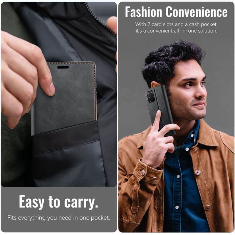 CaseMe Samsung Galaxy S20 Plus Magnetic Wallet Case with RFID Blocking