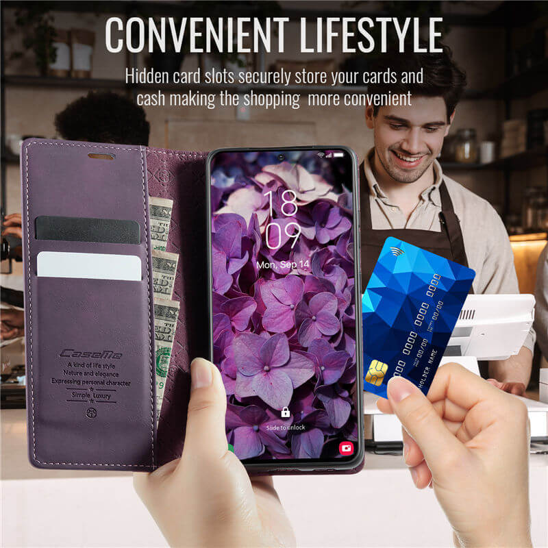 CaseMe Samsung Galaxy S20 Plus Magnetic Wallet Case with RFID Blocking