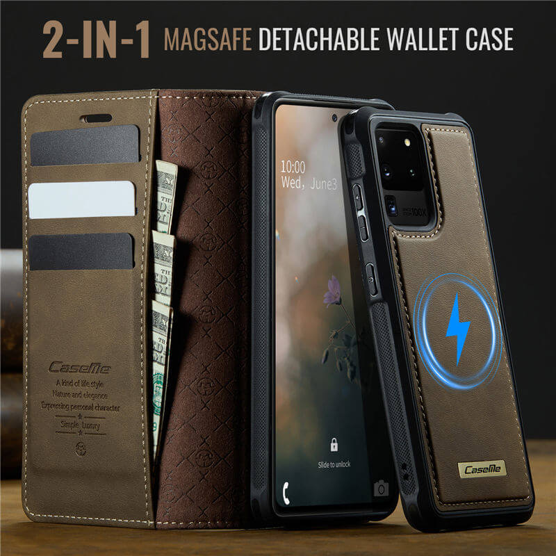 CaseMe Samsung Galaxy S20 Ultra 2-in-1 Magnetic Wallet Case