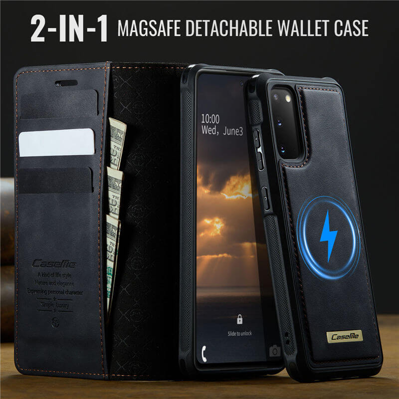 CaseMe Samsung Galaxy S20 2-in-1 Magnetic Wallet Case