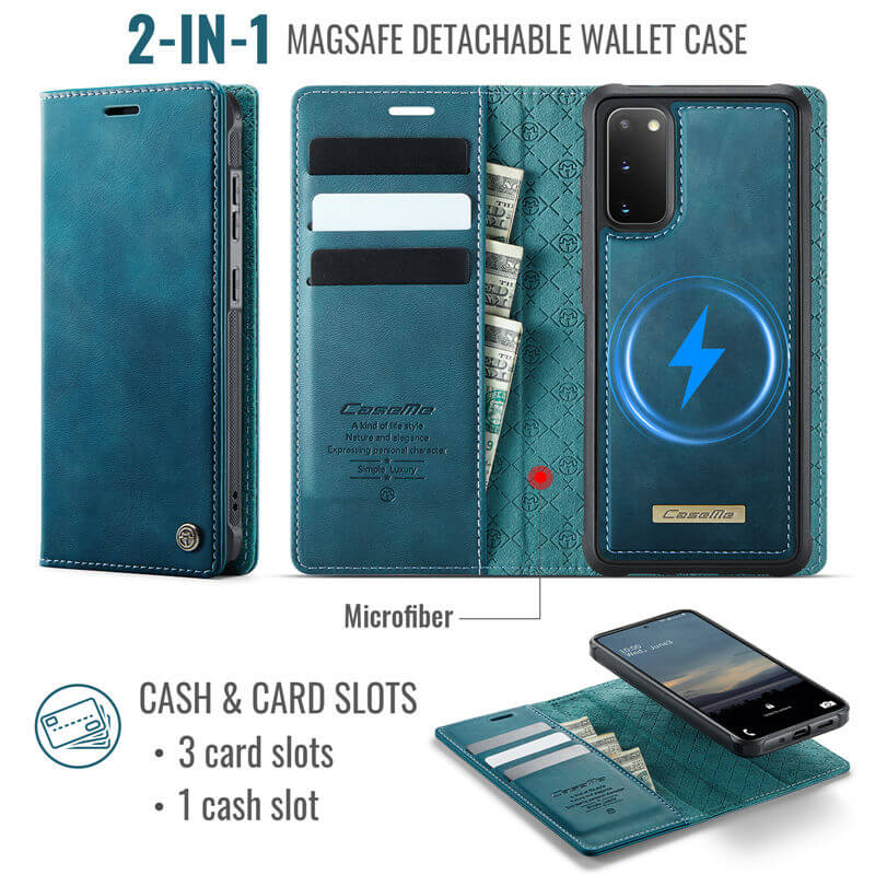 CaseMe Samsung Galaxy S20 2-in-1 Magnetic Wallet Case