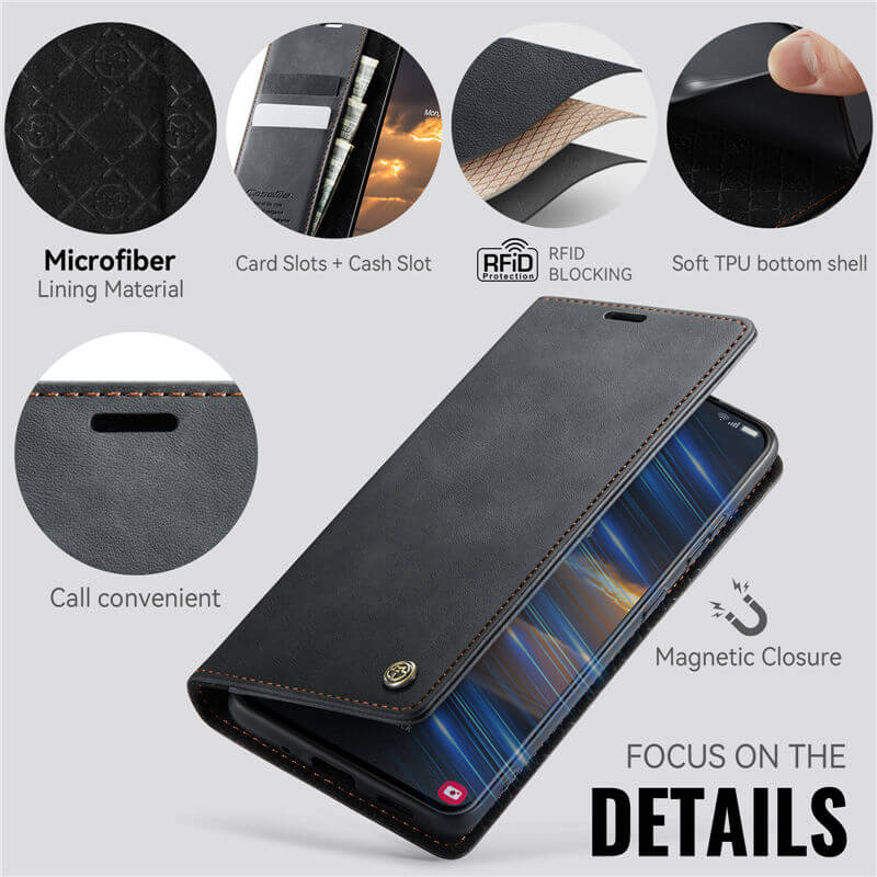 CaseMe Samsung Galaxy S21 FE Magnetic Wallet Case with RFID Blocking