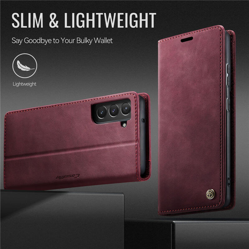 CaseMe Samsung Galaxy S21 FE Magnetic Wallet Case with RFID Blocking