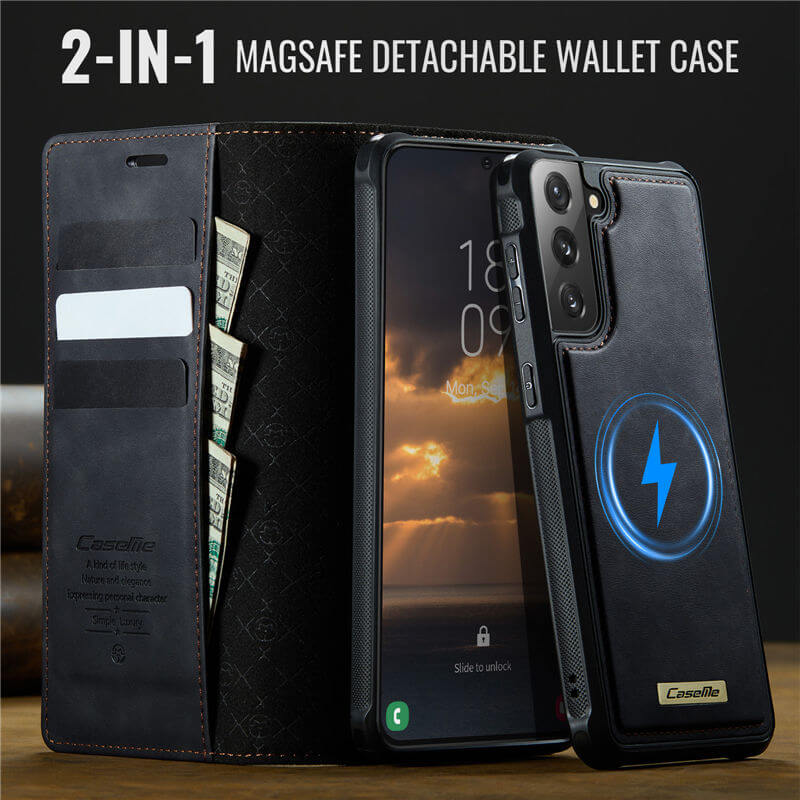 CaseMe Samsung Galaxy S21 FE 2-in-1 Magnetic Wallet Case