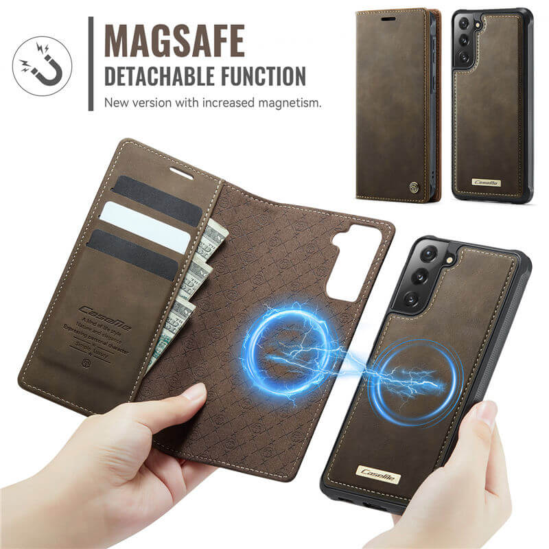 CaseMe Samsung Galaxy S21 FE 2-in-1 Magnetic Wallet Case