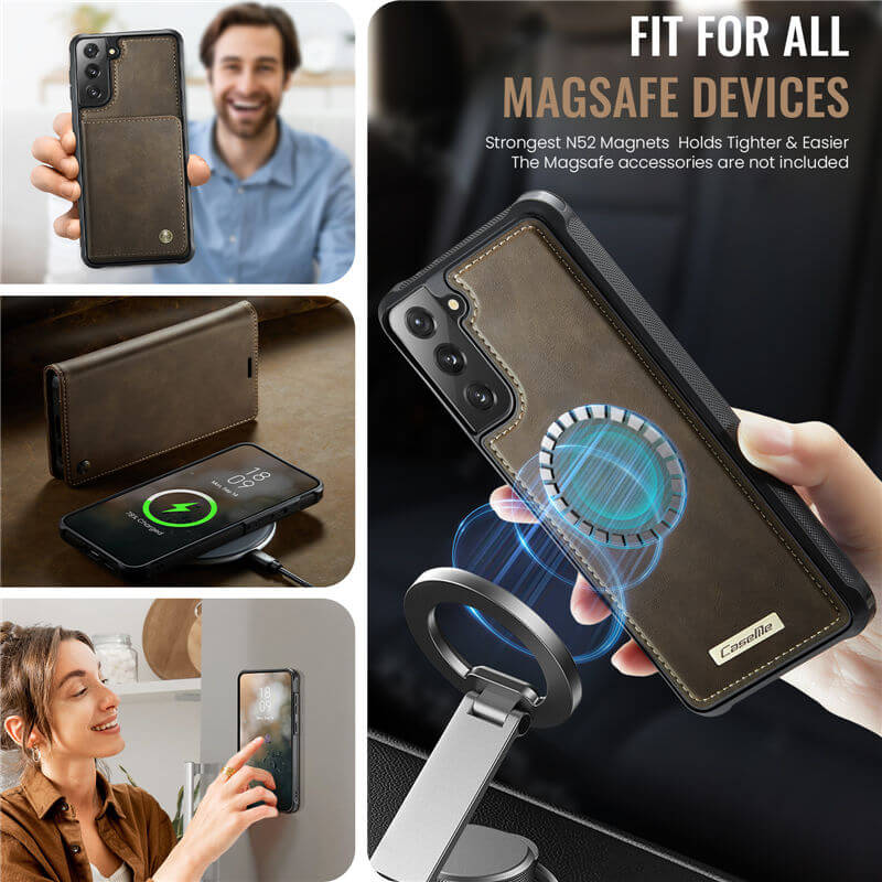 CaseMe Samsung Galaxy S21 FE 2-in-1 Magnetic Wallet Case