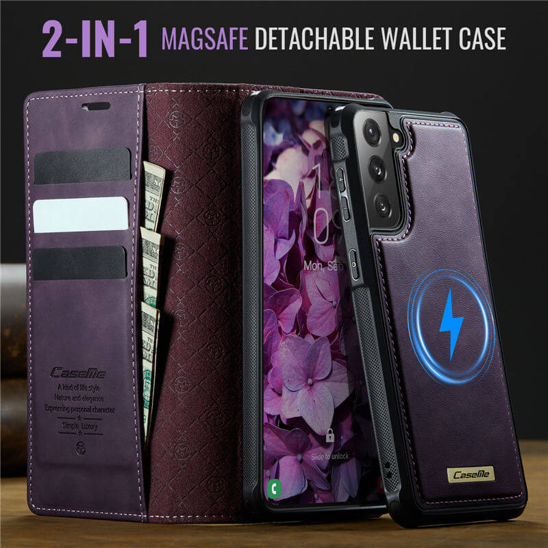 CaseMe Samsung Galaxy S21 FE 2-in-1 Magnetic Wallet Case
