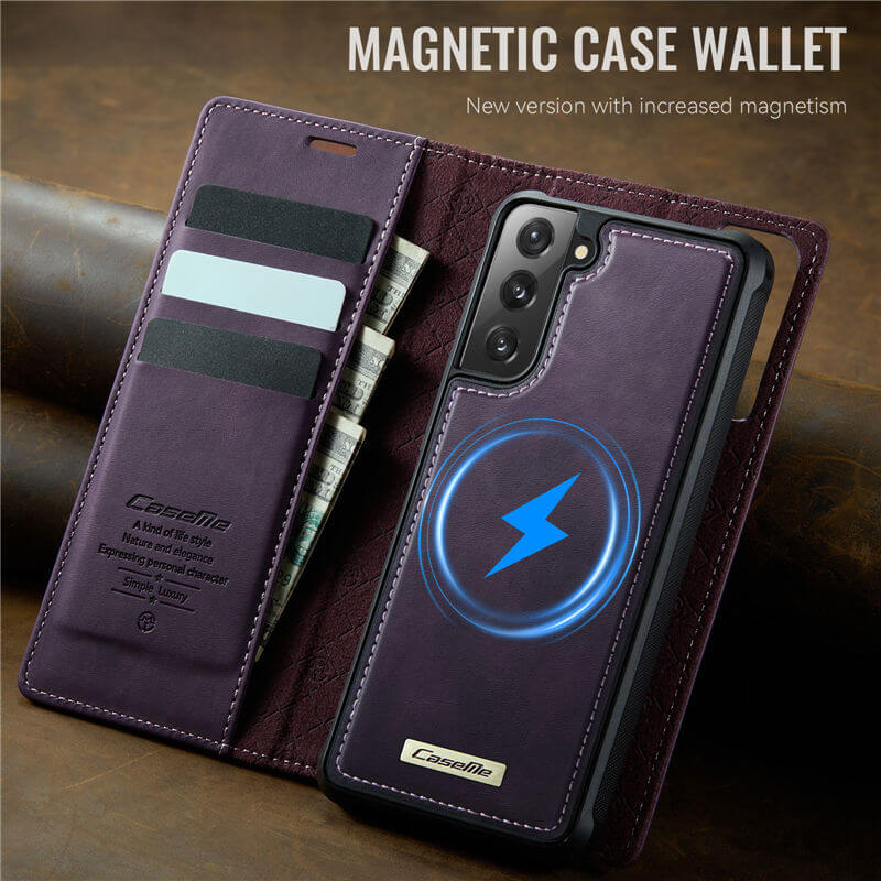 CaseMe Samsung Galaxy S21 FE 2-in-1 Magnetic Wallet Case