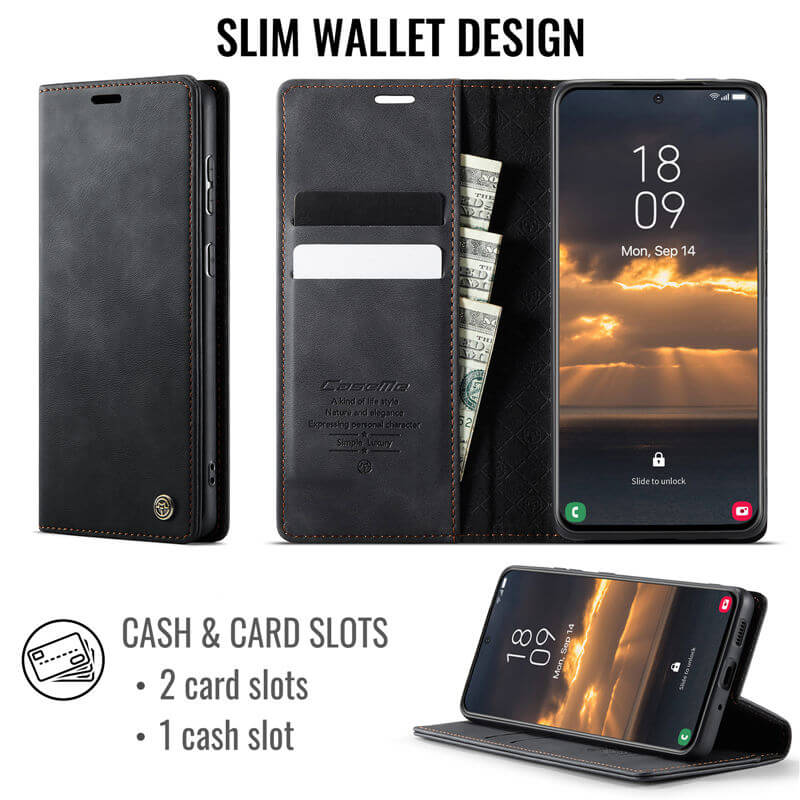 CaseMe Samsung Galaxy S21 Magnetic Wallet Case with RFID Blocking