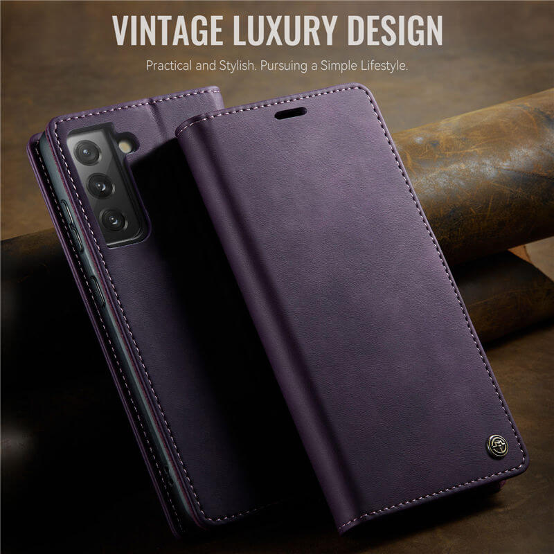 CaseMe Samsung Galaxy S21 Plus Magnetic Wallet Case with RFID Blocking