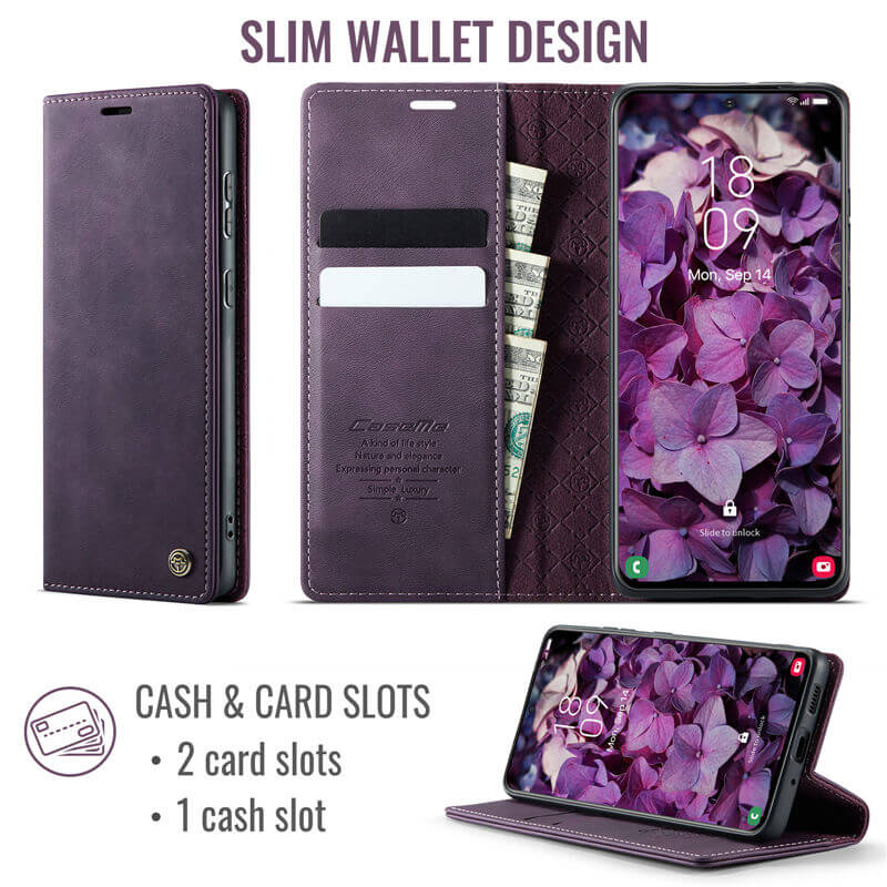 CaseMe Samsung Galaxy S21 Plus Magnetic Wallet Case with RFID Blocking