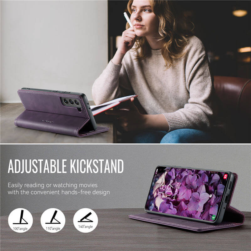 CaseMe Samsung Galaxy S21 Plus Magnetic Wallet Case with RFID Blocking