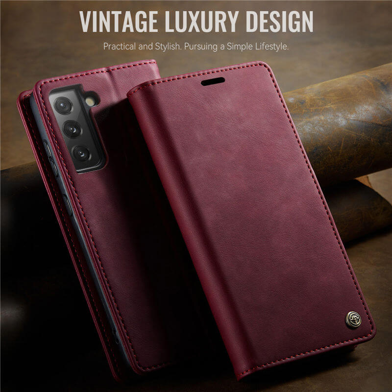 CaseMe Samsung Galaxy S21 Plus Magnetic Wallet Case with RFID Blocking