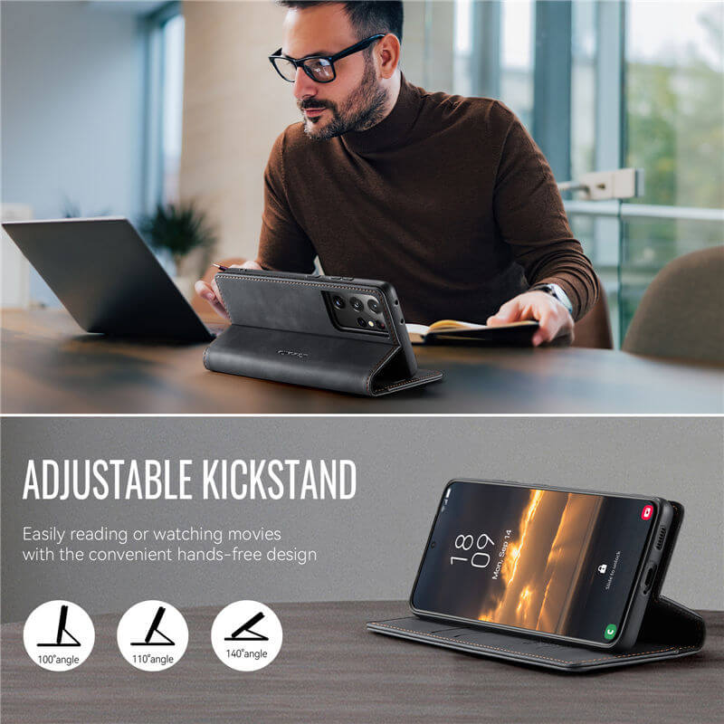 CaseMe Samsung Galaxy S21 Ultra Magnetic Wallet Case with RFID Blocking