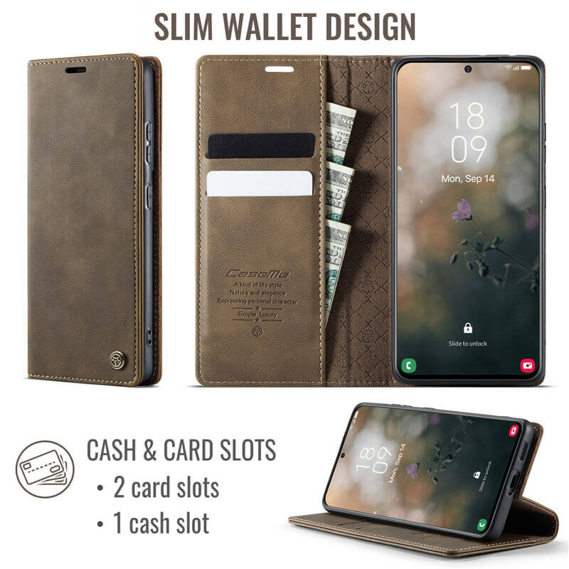 CaseMe Samsung Galaxy S21 Ultra Magnetic Wallet Case with RFID Blocking
