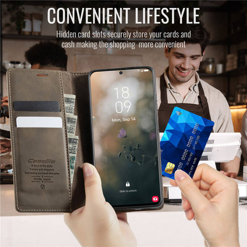 CaseMe Samsung Galaxy S21 Ultra Magnetic Wallet Case with RFID Blocking