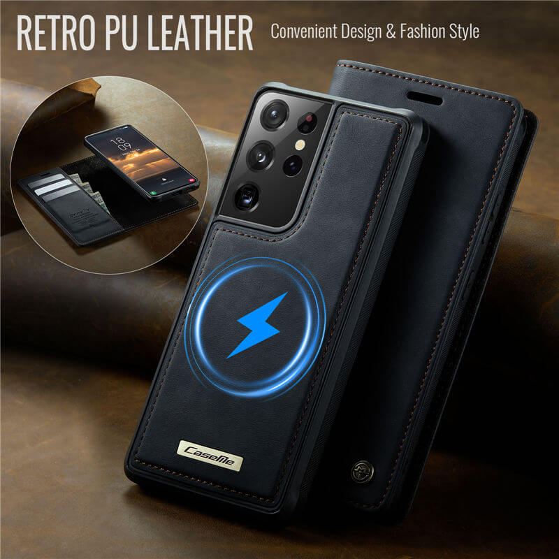 CaseMe Samsung Galaxy S21 Ultra 2-in-1 Magnetic Wallet Case