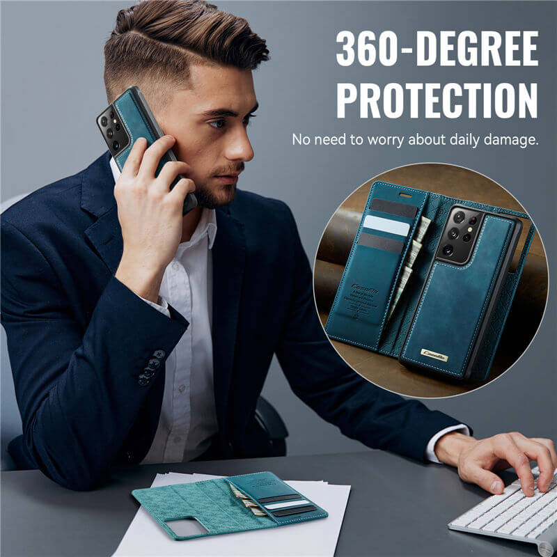 CaseMe Samsung Galaxy S21 Ultra 2-in-1 Magnetic Wallet Case