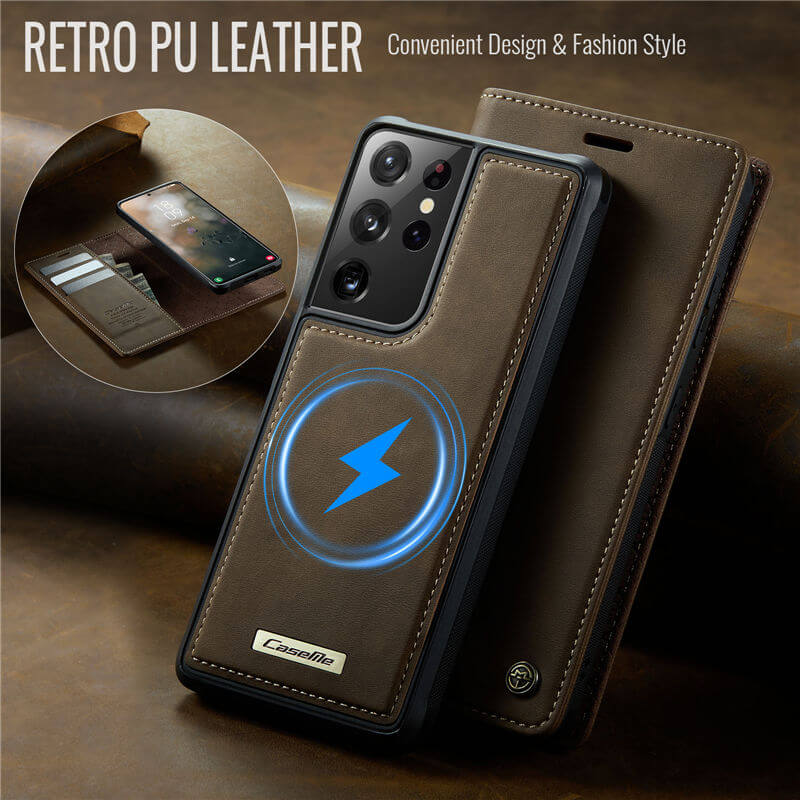CaseMe Samsung Galaxy S21 Ultra 2-in-1 Magnetic Wallet Case
