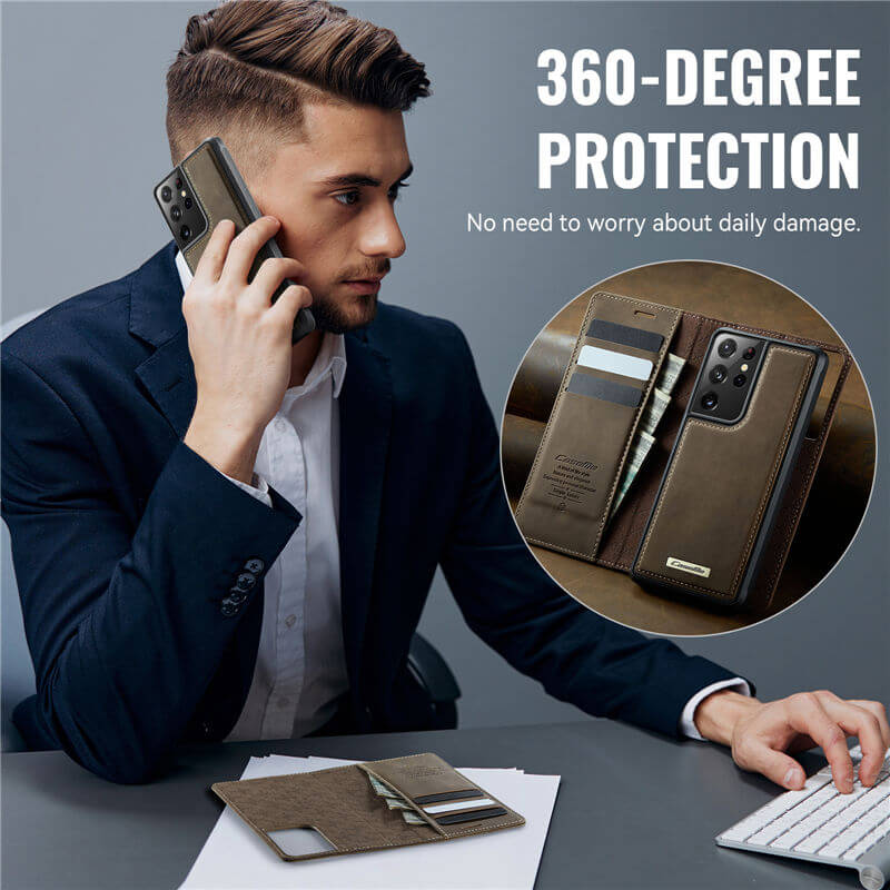 CaseMe Samsung Galaxy S21 Ultra 2-in-1 Magnetic Wallet Case