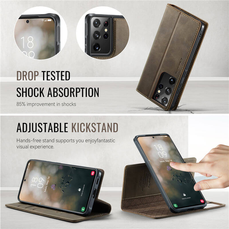 CaseMe Samsung Galaxy S21 Ultra 2-in-1 Magnetic Wallet Case