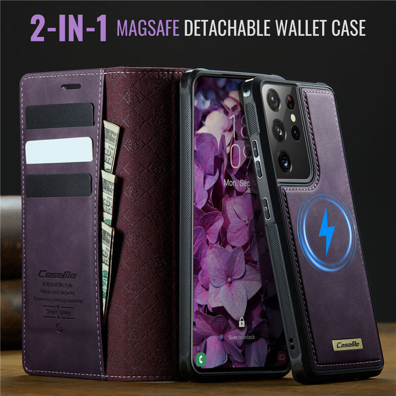 CaseMe Samsung Galaxy S21 Ultra 2-in-1 Magnetic Wallet Case