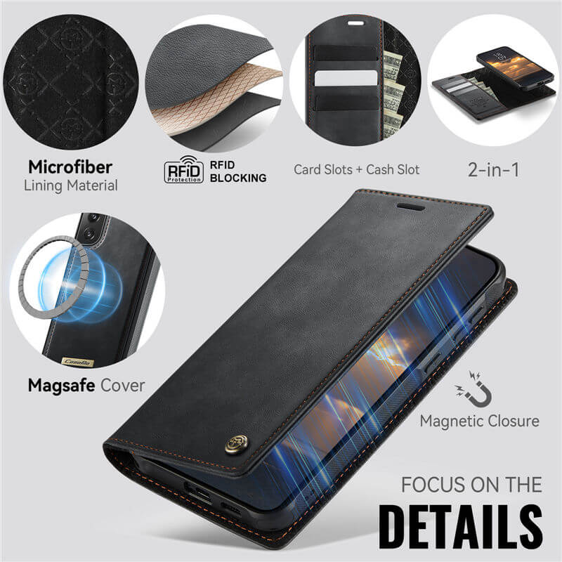 CaseMe Samsung Galaxy S21 2-in-1 Magnetic Wallet Case