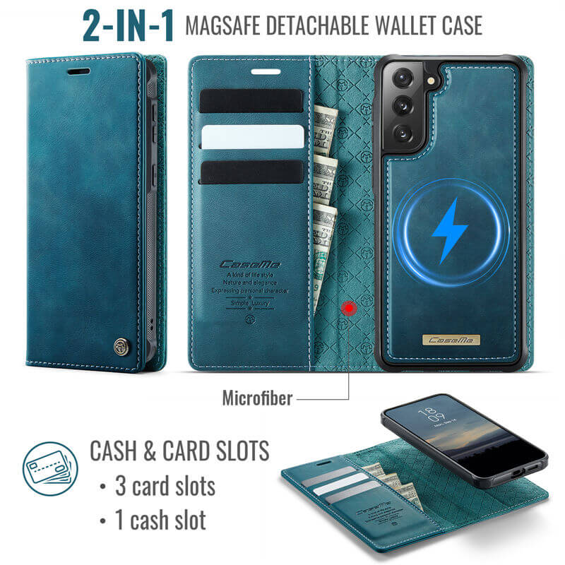 CaseMe Samsung Galaxy S21 Plus 2-in-1 Magnetic Wallet Case